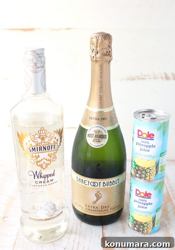 Pineapple Whip Fizz cocktail with a sugar rim