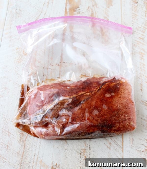 Chipotle Apple-Glazed Pork Loin Recipe 5 A boneless pork loin is cooked in a delicious combination of chipotle, nutmeg, cloves, maple syrup & apple juice in a sous vide or slow cooker.