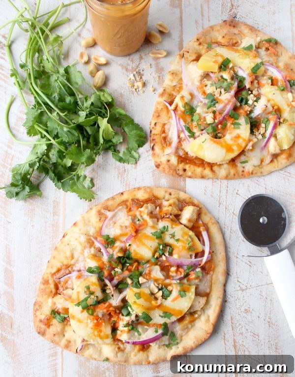 Thai Peanut Chicken Naan Pizza Recipe 2 Thai Peanut Chicken Naan Pizza