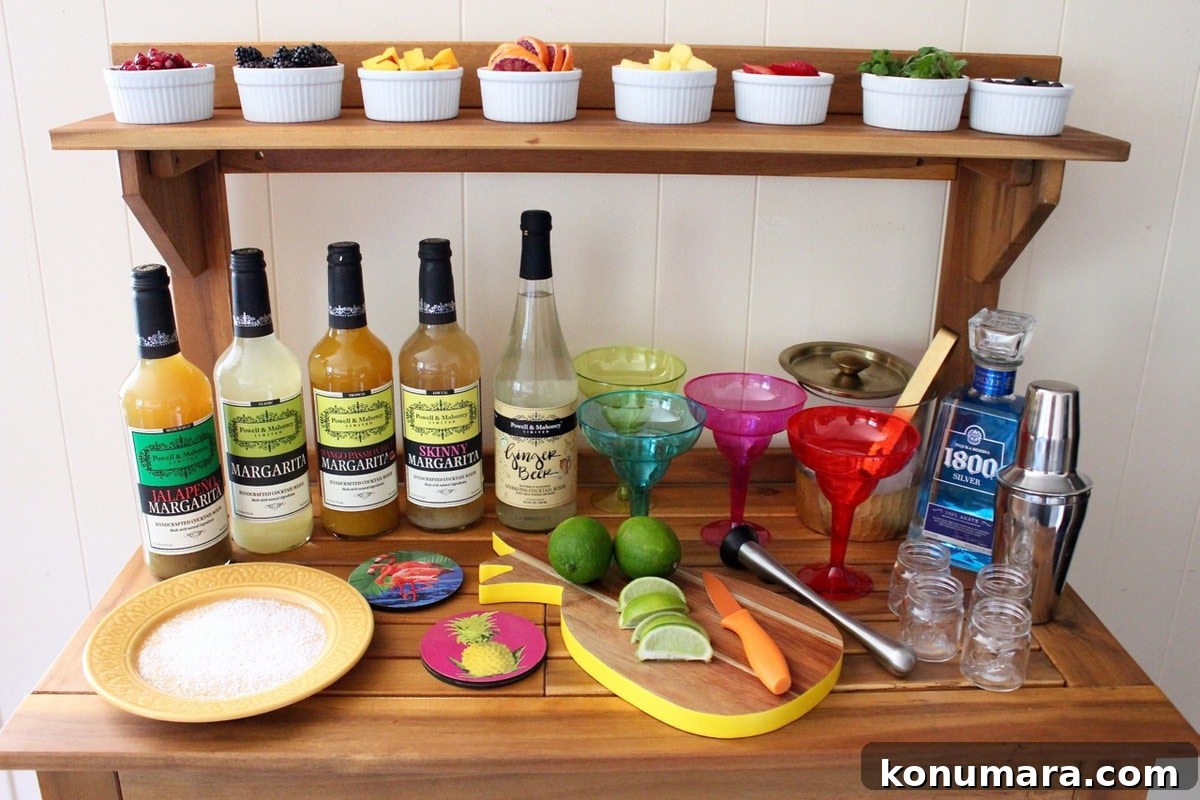 How to Build a DIY Margarita Bar for Your Party 3 Variety of margarita bar ingredients and garnishes