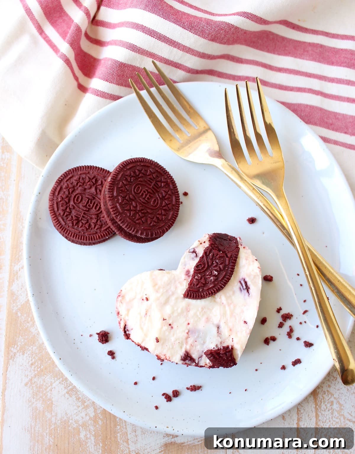 Red Velvet Oreo Cheesecake Bars Recipe 12 These delicious no bake cheesecake bars with a Red Velvet Oreo crust are sweet, decadent and can be cut into heart shapes for a cute Valentine's Day Treat!