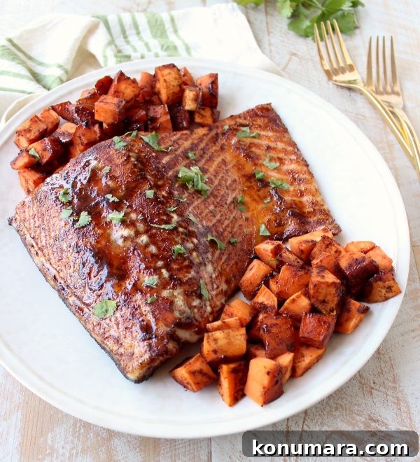 Smoky Cinnamon Chipotle Salmon Recipe 3 Maple and chipotle glazed salmon ready to bake