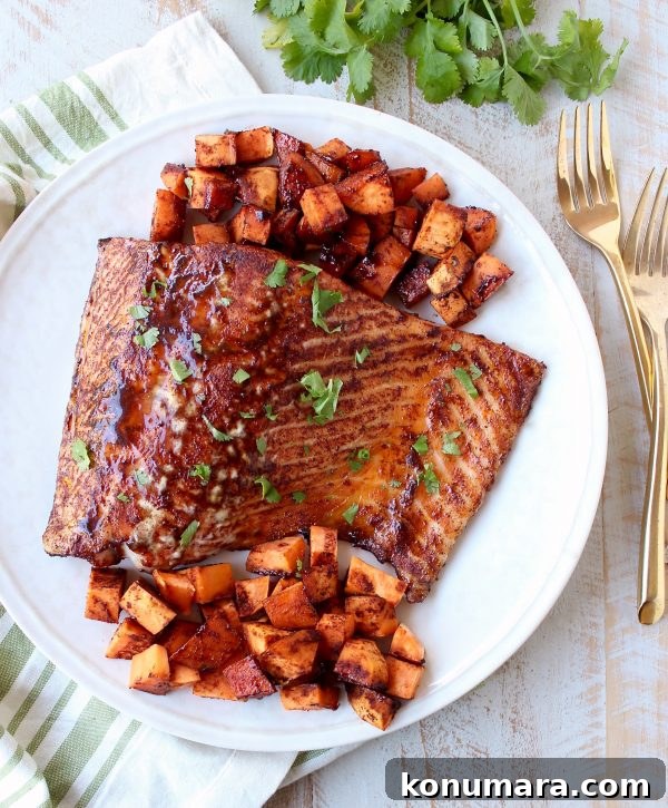 Smoky Cinnamon Chipotle Salmon Recipe 7 Cinnamon chipotle salmon served and ready to enjoy