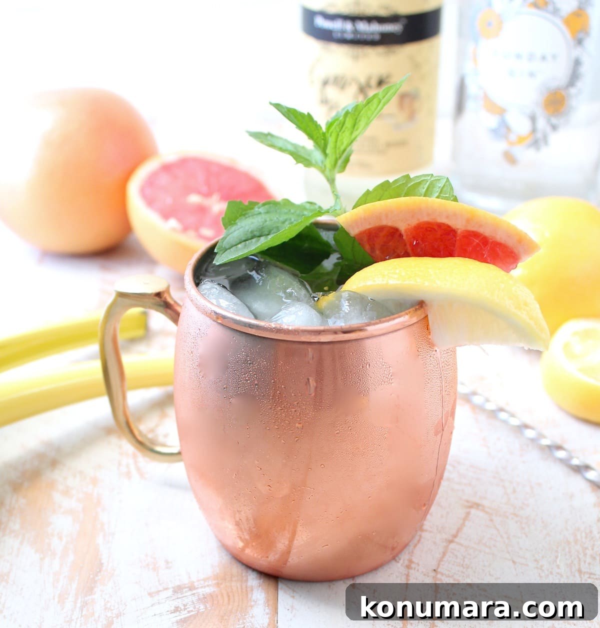 This delicious twist on a gin mule combines tart grapefruit juice with sweet sparkling wine for a refreshing cocktail that's also so easy to make!