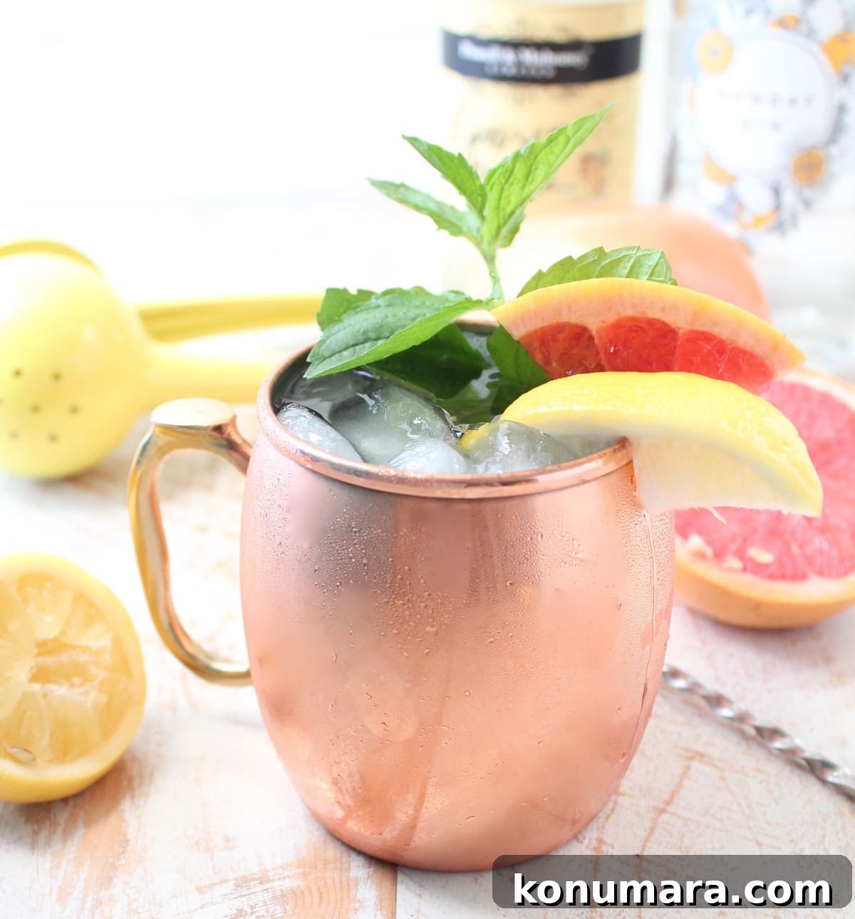This delicious twist on a gin mule combines tart grapefruit juice with sweet sparkling wine for a refreshing cocktail that's also so easy to make!