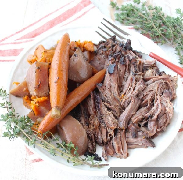 Seared pot roast in bacon fat