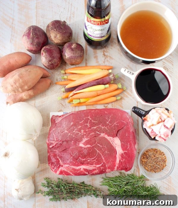 Bacon crisping for pot roast