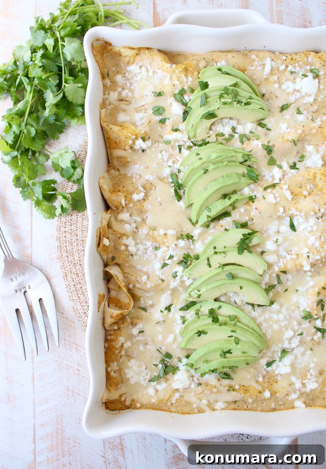 Vegetarian Cheesy Avocado and Corn Enchiladas Recipe 2 The best vegetarian enchiladas ever combine two cheeses, corn & deliciously creamy avocado sauce for a mouth watering meatless Mexican recipe!