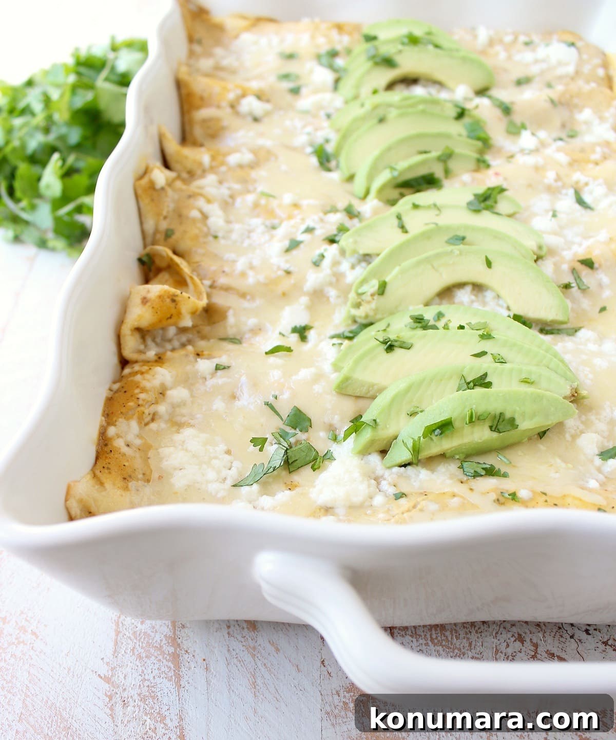 Vegetarian Cheesy Avocado and Corn Enchiladas Recipe 6 The best vegetarian enchiladas ever combine two cheeses, corn & deliciously creamy avocado sauce for a mouth watering meatless Mexican recipe!