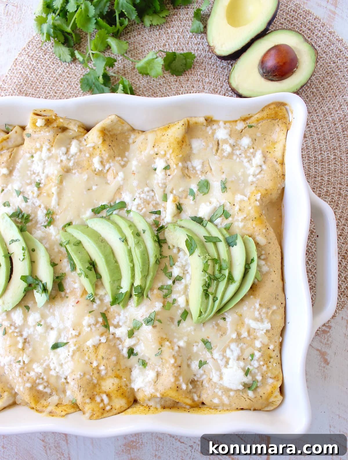 Vegetarian Cheesy Avocado and Corn Enchiladas Recipe 3 The best vegetarian enchiladas ever combine two cheeses, corn & deliciously creamy avocado sauce for a mouth watering meatless Mexican recipe!