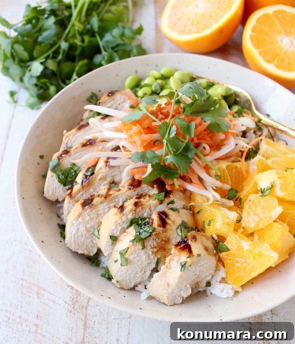 Flavorful Asian Chicken Rice Bowls for Quick Weeknight Meals 7 Healthy Asian Chicken Rice Bowl with avocado and almonds