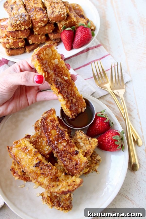 Crispy Macadamia Nut French Toast Sticks Recipe 3 Macadamia Nut Crispy French Toast Sticks are a fun & delicious breakfast recipe, that's also so easy to make!