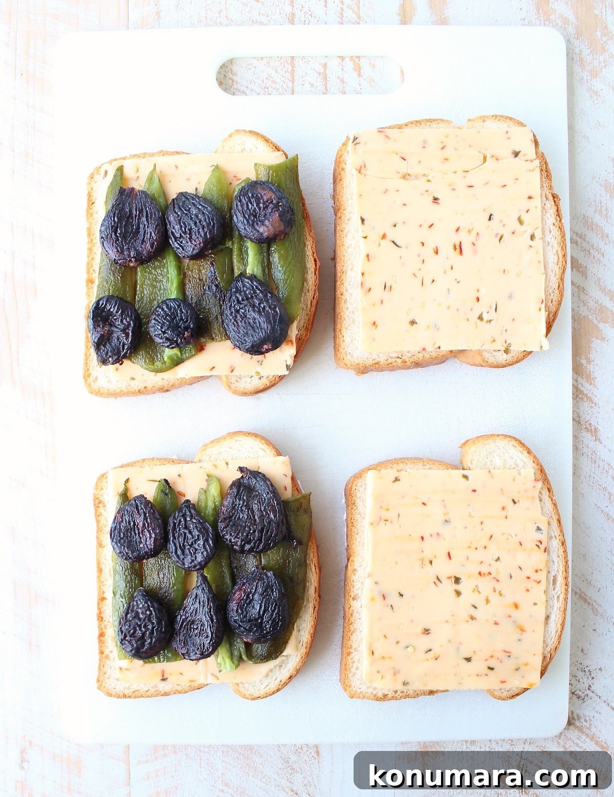 Fig and Jalapeno Grilled Cheese Recipe 5 Grilled cheese with melting cheese and figs