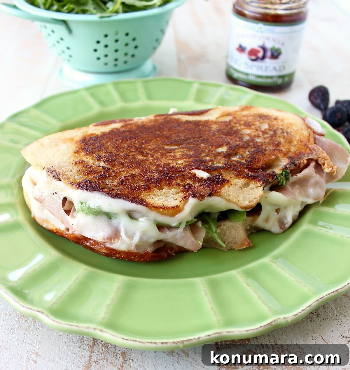 Fig and Prosciutto Grilled Cheese with Provolone 5 Sliced prosciutto provolone fig grilled cheese ready to eat