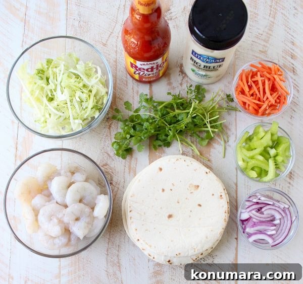 Buffalo Shrimp Tacos are an easy weeknight meal, made in just 15 minutes! They're also perfect for celebrating Taco Tuesday or Cinco De Mayo!