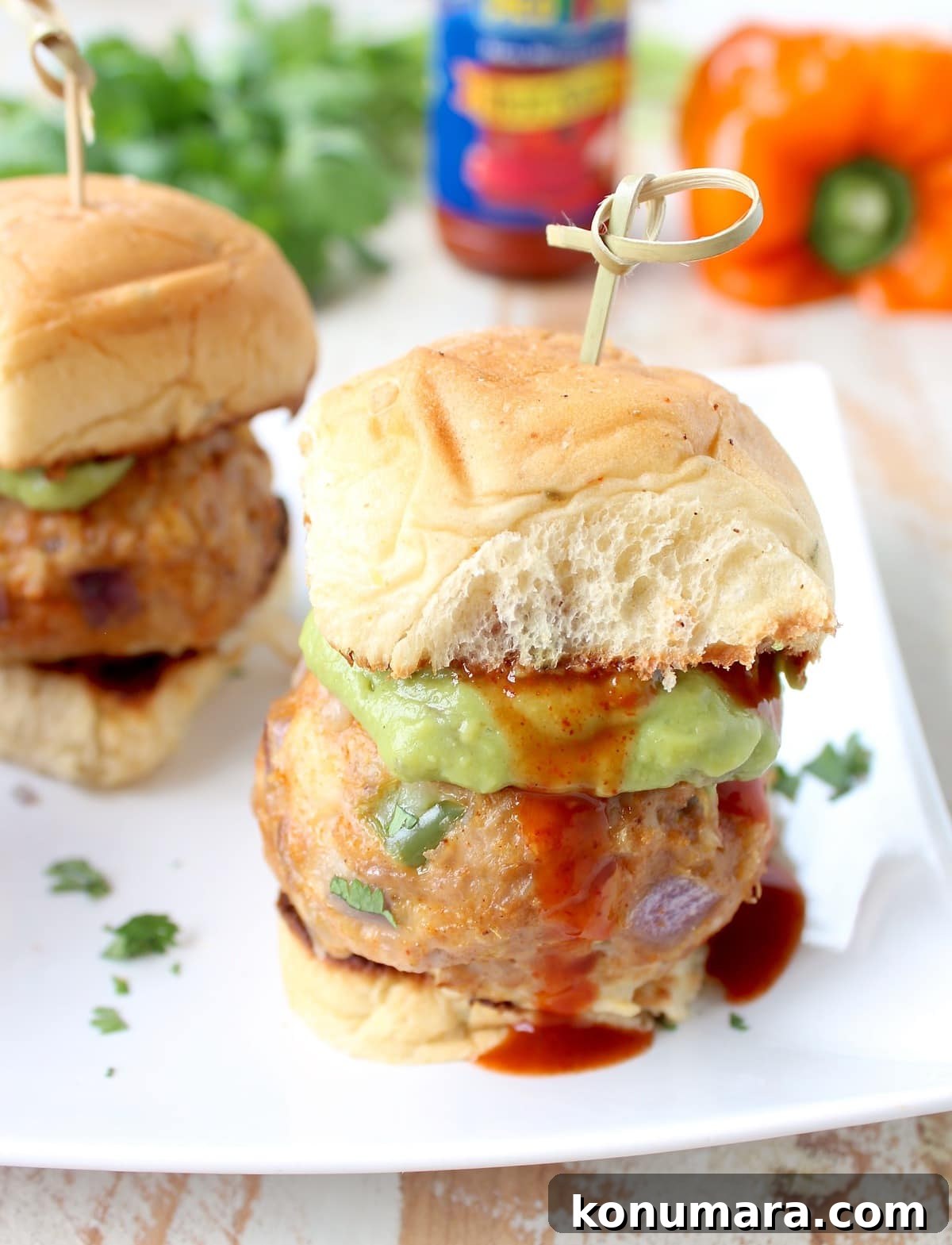Fajita Meatball Sliders Recipe with Peppers and Onions 2 You're going to love these fajita meatball sliders on hawaiian rolls with pepper jack cheese & creamy guacamole! They're easy to make in under 30 minutes!