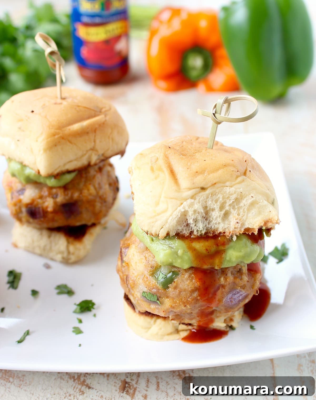 Fajita Meatball Sliders Recipe with Peppers and Onions 12 You're going to love these fajita meatball sliders on hawaiian rolls with pepper jack cheese & creamy guacamole! They're easy to make in under 30 minutes!