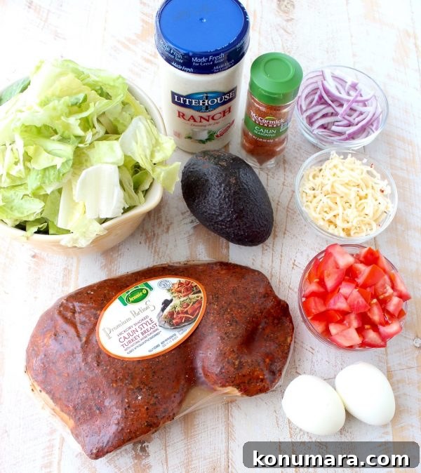 Spicy Cajun Turkey Cobb Salad Recipe 4 Serving suggestion for Cajun Turkey Cobb Salad