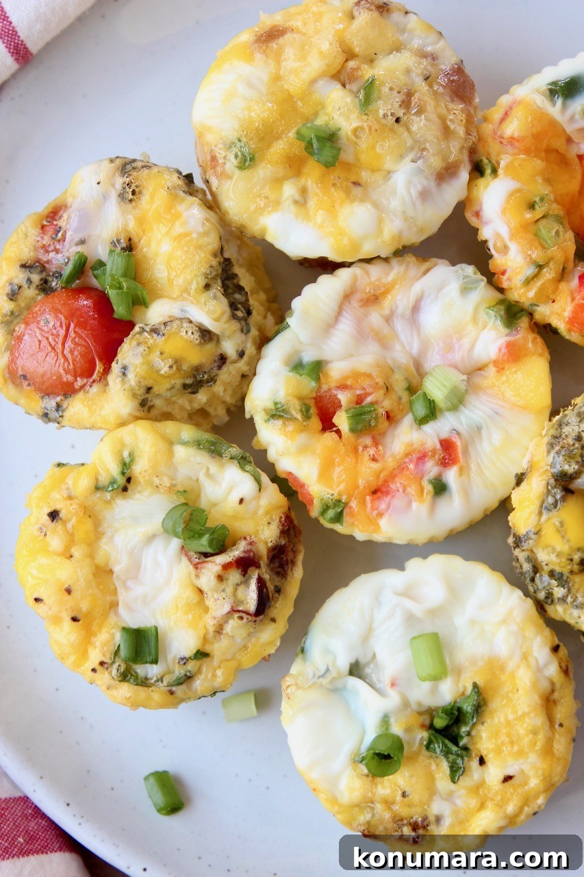egg muffins on white plate