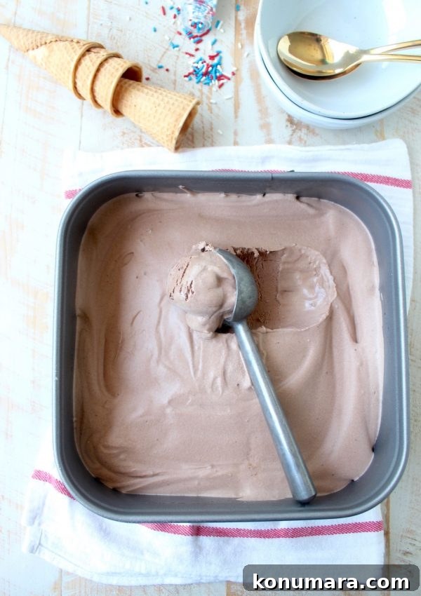 Creamy No Churn Chocolate Ice Cream Recipe 2 Homemade Chocolate Ice Cream is so easy to make without an ice cream maker! This no churn recipe only requires a couple of steps & a couple of ingredients!
