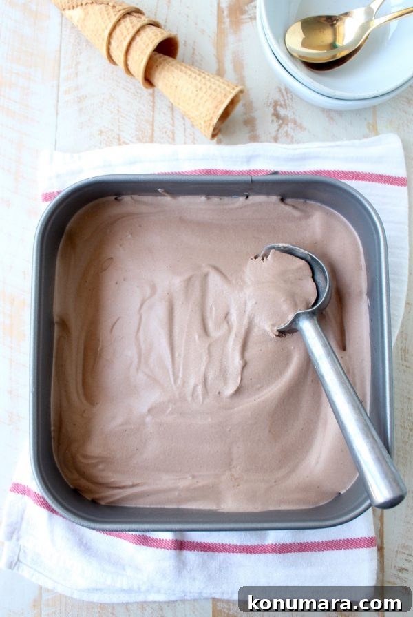 Creamy No Churn Chocolate Ice Cream Recipe 10 Homemade Chocolate Ice Cream is so easy to make without an ice cream maker! This no churn recipe only requires a couple of steps & a couple of ingredients!