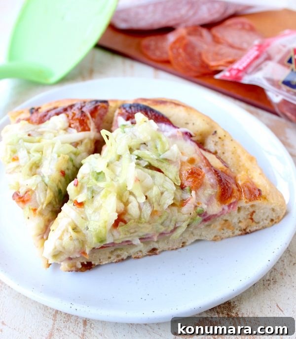 Italian Sub Pizza Recipe: Loaded Meats, Provolone and Herbs 3 All of the ingredients in a traditional Italian Sub, like salami, pepperoni & provolone, top this delicious Italian Sub Pizza Recipe, easily made in under 30 minutes in the oven or on the grill!