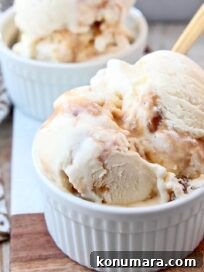 scoops of ice cream in white bowls