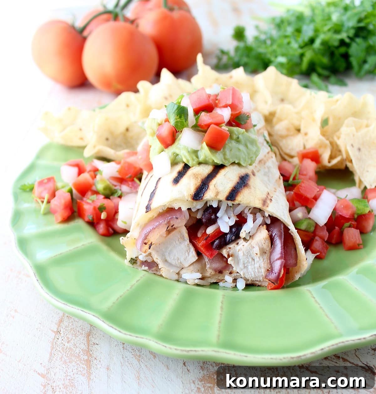grilled burritos with sides