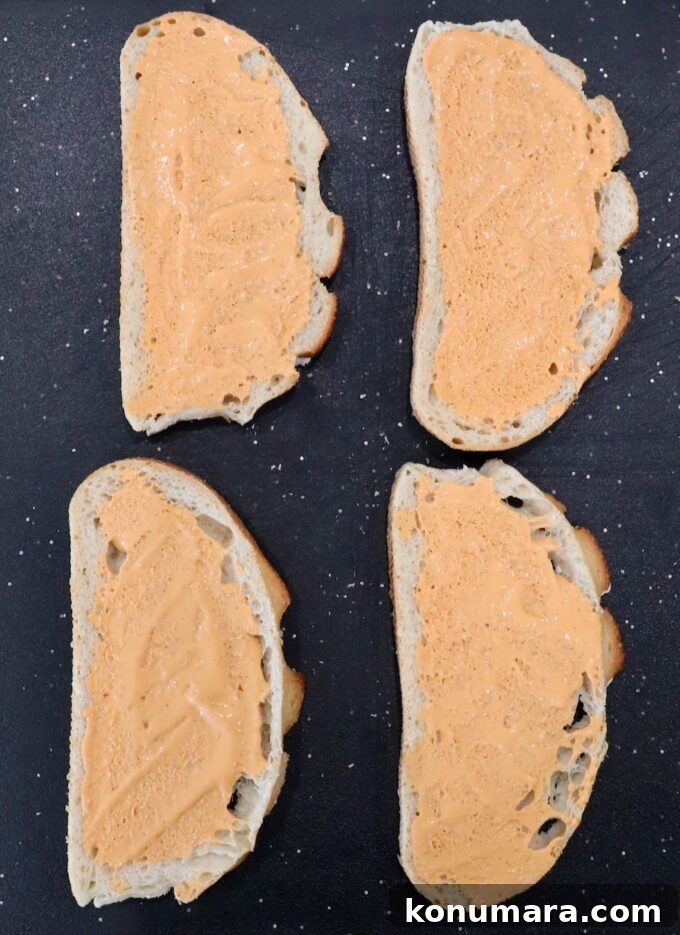 Grilled Chicken Panini Recipe with Melty Mozzarella 7 pieces of bread spread with chipotle sauce