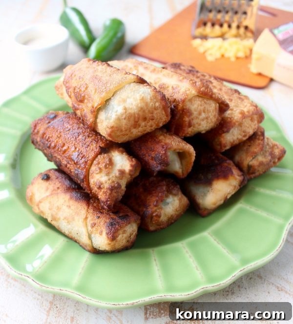 Crispy Jalapeño Popper Egg Rolls with Cream Cheese 9 Serve with ranch dressing