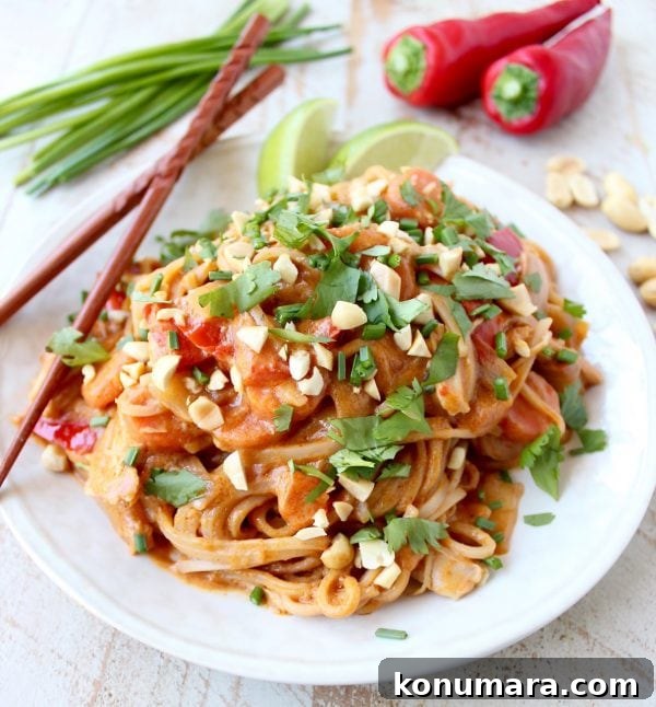 Creamy Slow Cooker Thai Peanut Chicken Noodles 2 Slow Cooker Thai Peanut Chicken Noodles