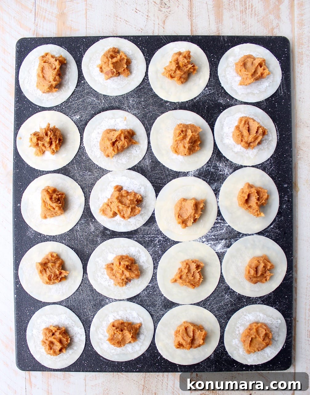 Sweet Potato Pierogi Recipe with Caramelized Onions 5 In this easy pierogies recipe, wonton wrappers are filled with leftover mashed potatoes, then pan seared with caramelized onions for a delicious meal!