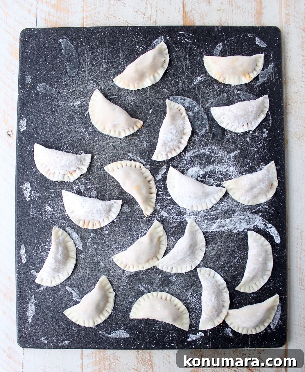 Sweet Potato Pierogi Recipe with Caramelized Onions 6 In this easy pierogies recipe, wonton wrappers are filled with leftover mashed potatoes, then pan seared with caramelized onions for a delicious meal!