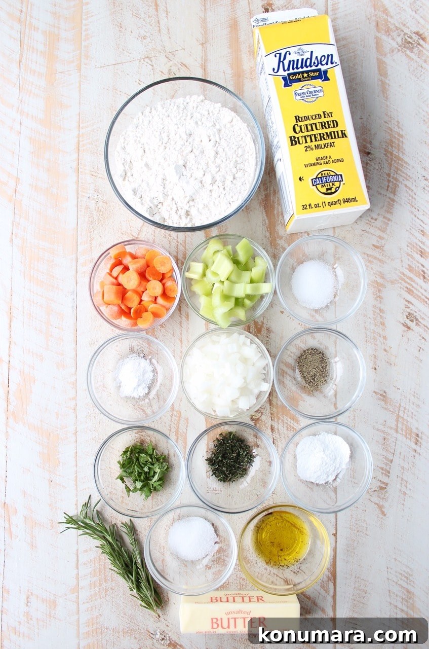 Stuffed Biscuits Recipe: Savory Filling Ideas 3 ingredients for stuffing biscuits on a white wood board