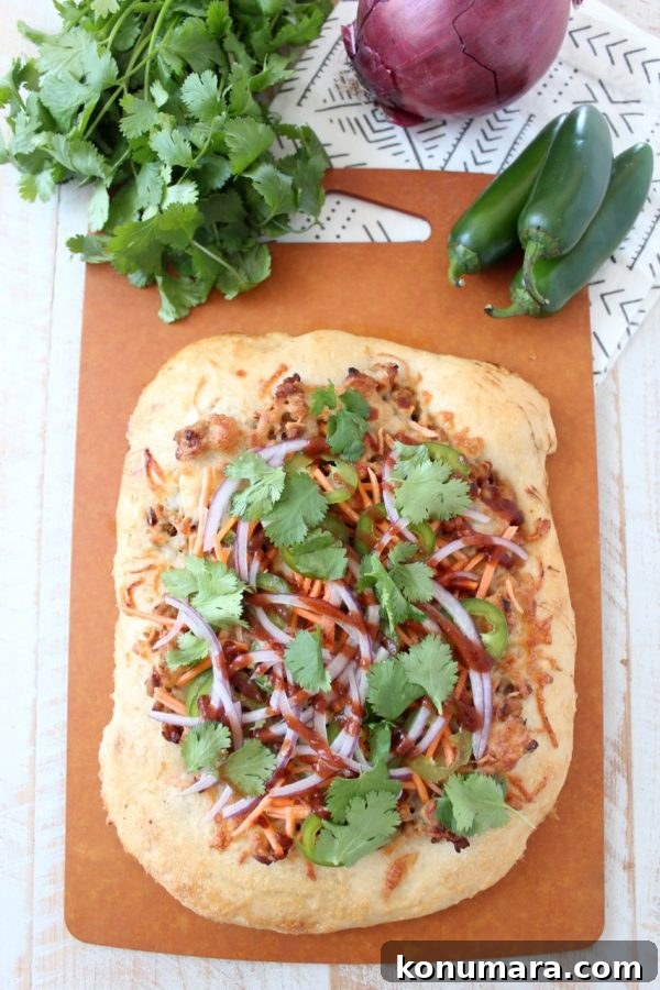 Banh Mi Pizza sliced and ready to serve