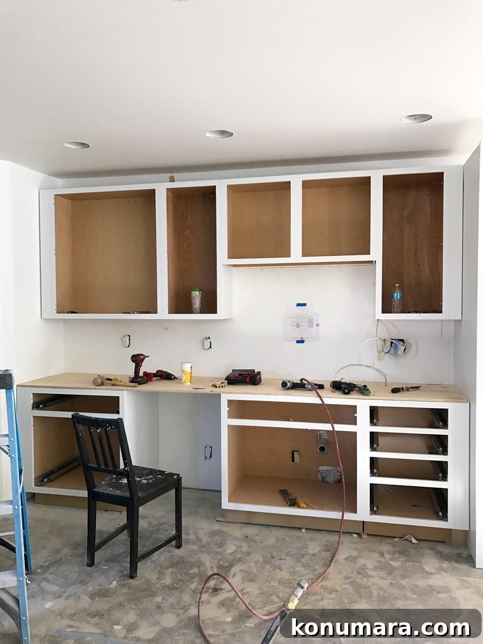 Installation of new kitchen cabinets