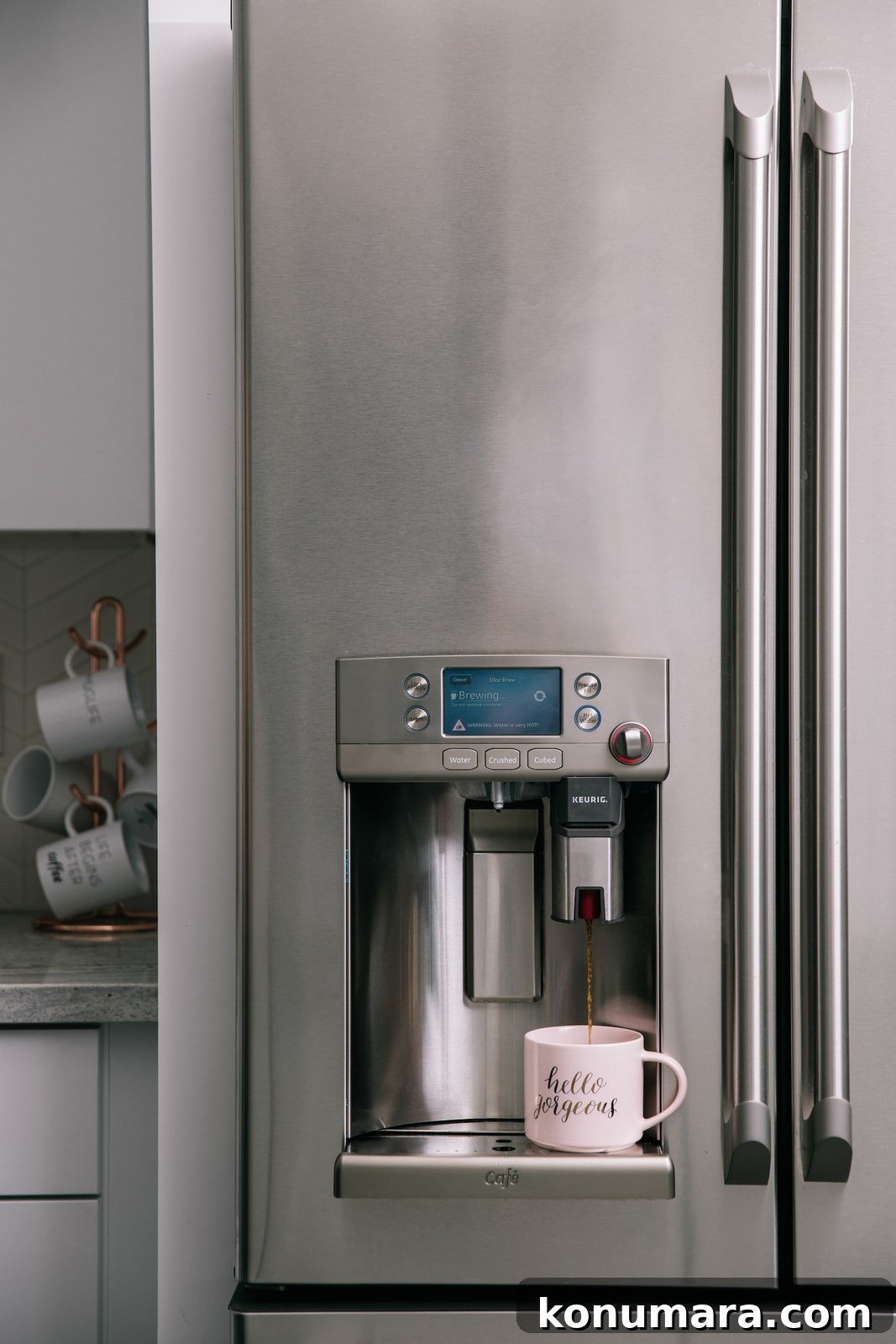 GE Wifi Cafe Smart Refrigerator with Built In Keurig