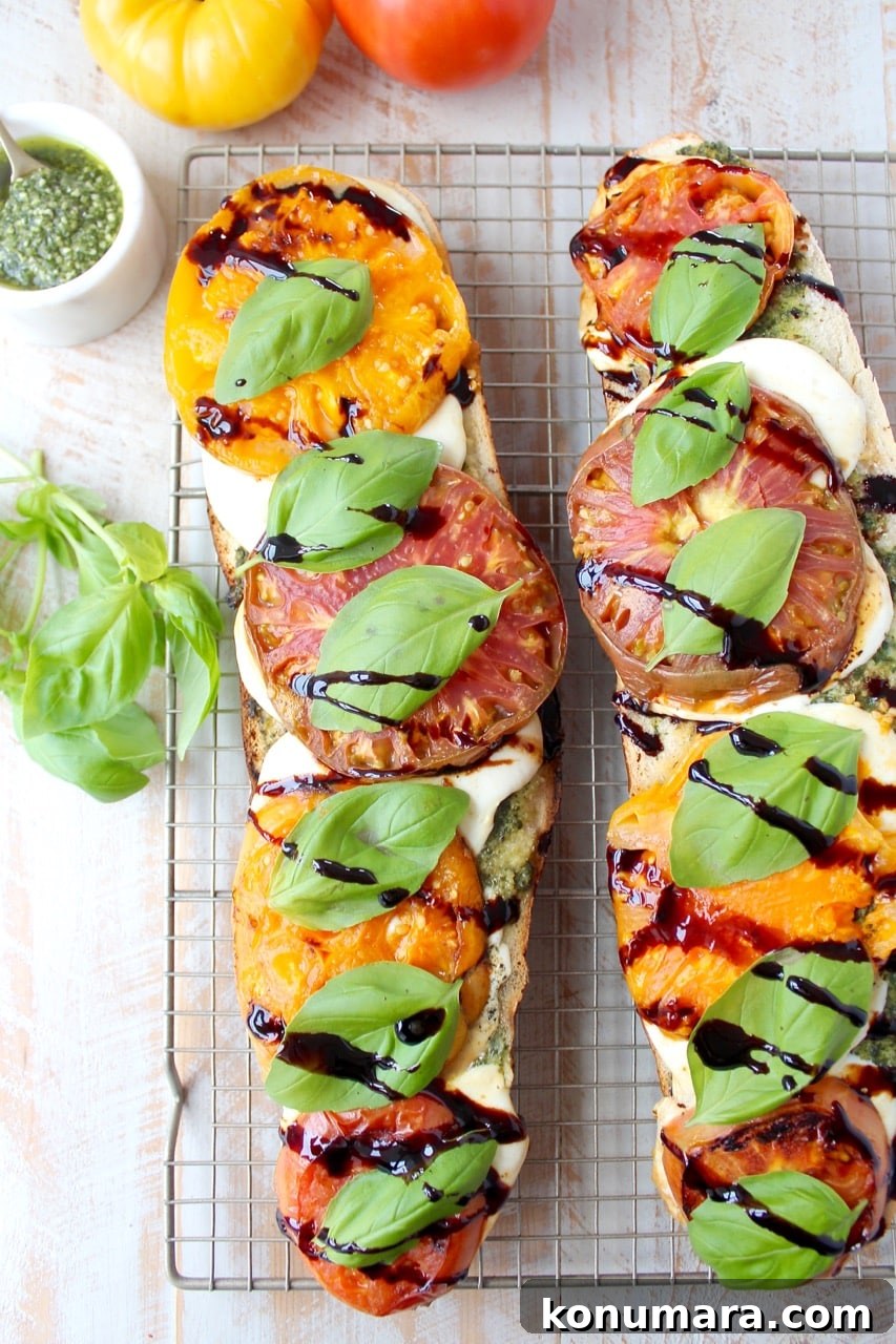 Grilled Caprese French Bread Pizza with Balsamic Glaze