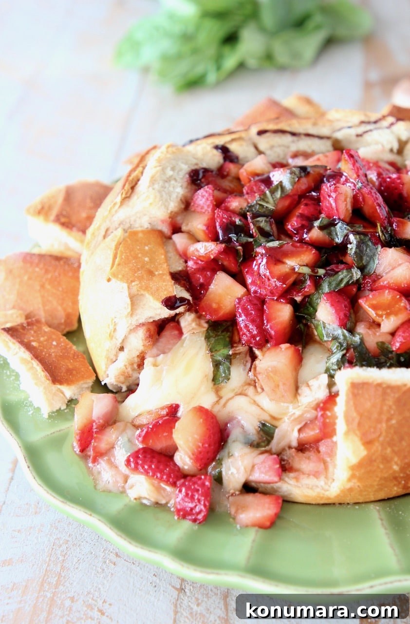 Strawberry Balsamic Baked Brie Bread Bowl Recipe