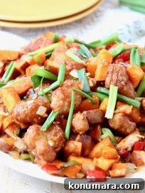 One-Pan General Tso's Chicken and Sweet Potato Hash Recipe 5 General Tso's Sweet Potato Hash ready to serve