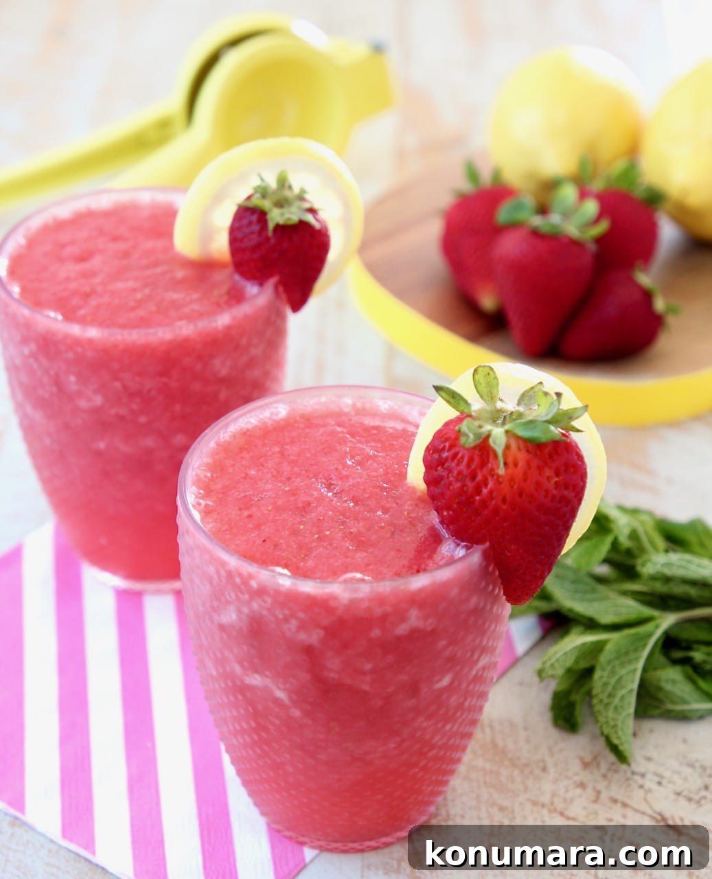 Strawberry Lemon White Wine Slushies
