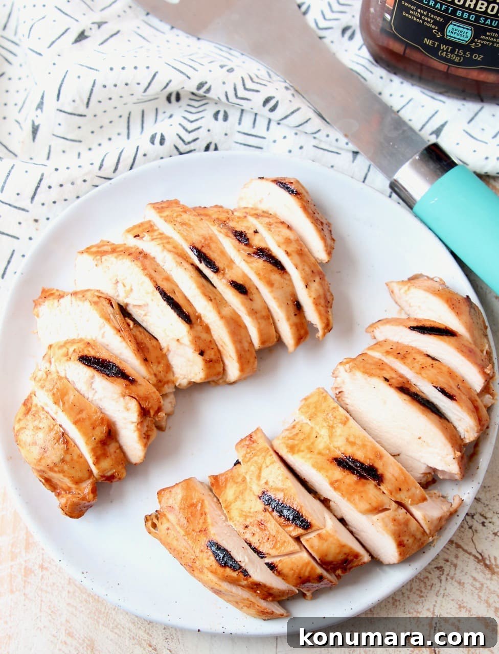Smoky Sous Vide BBQ Chicken with Grilled Finish 2 Sous Vide Sliced BBQ Chicken