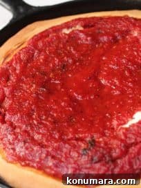 Deep Dish Pizza Recipe, Chunky Tomato Sauce