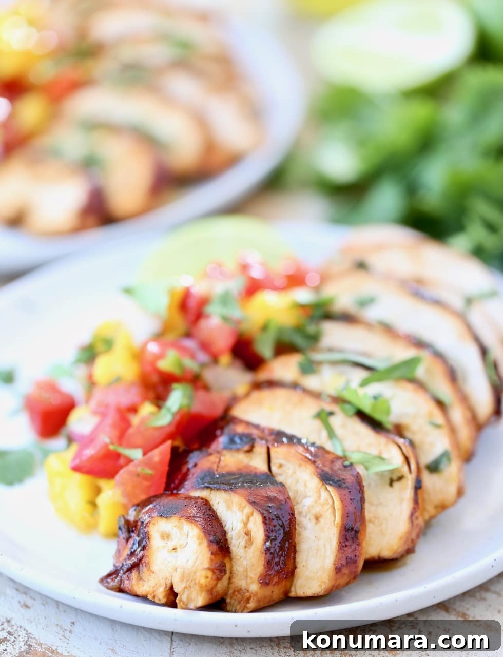 Mango Salsa with Grilled Chicken