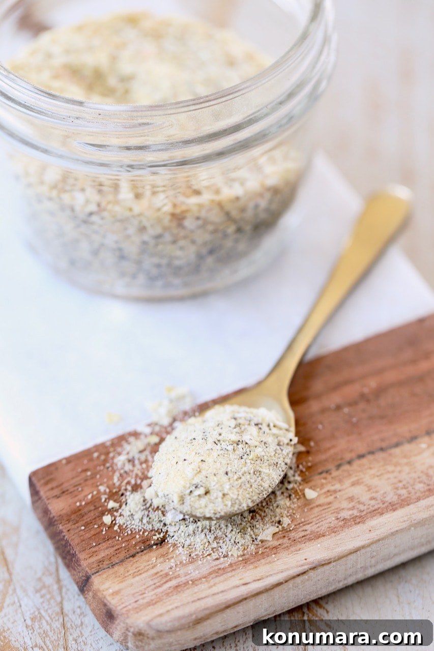 Homemade French Onion Dip Mix Recipe 2 French Onion Dip Mix in Small Gold Spoon on Wood and Marble Cutting Board with Mason Jar