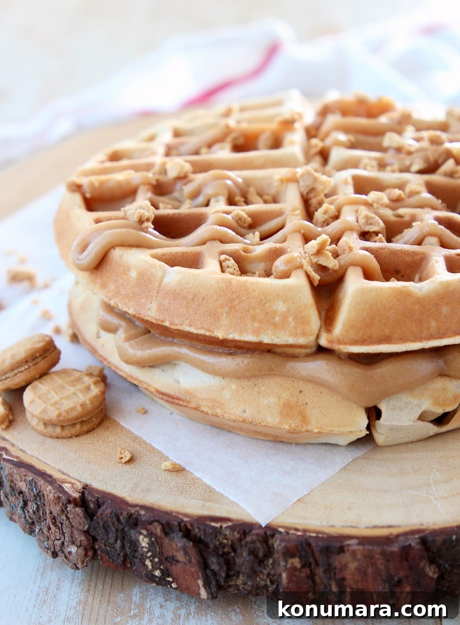 Peanut Butter Waffles with Creamy Peanut Butter Filling and Nutter Butter Cookies