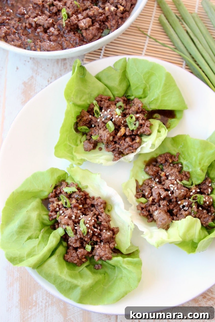 Korean BBQ Beef (Bulgogi) Recipe: Sweet and Savory Marinade 7 Korean BBQ Beef Lettuce Wraps with Butter Lettuce