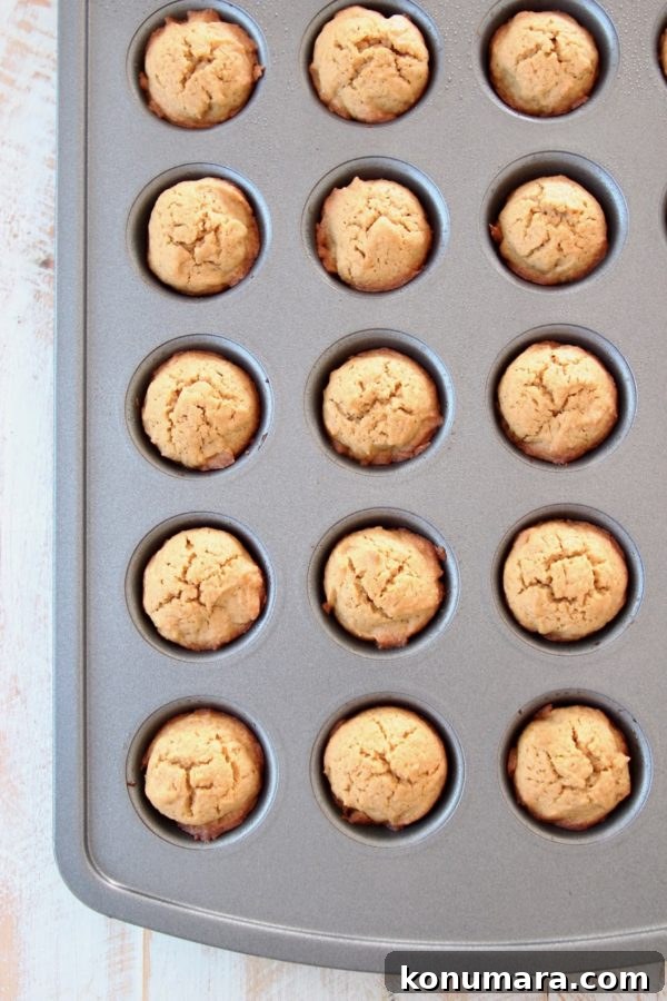 Salted Caramel Pumpkin Cookie Cups 4 baked pumpkin cookies in mini muffin tin