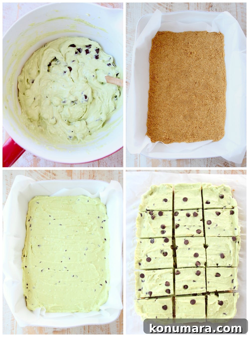 Avocado cheesecake instructional images