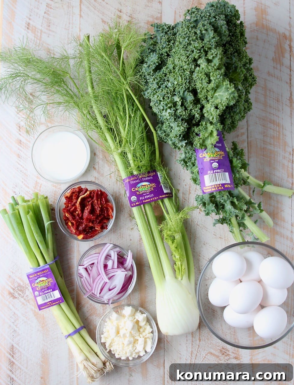 Ingredients for Mediterranean Vegetable Frittata recipe
